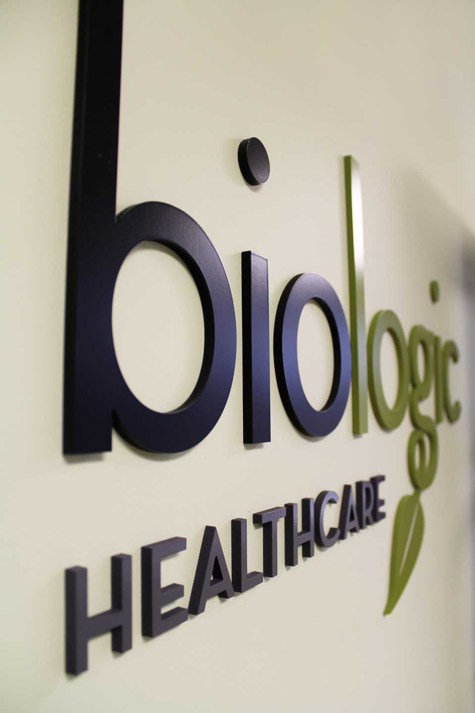Wall sign that reads: Biologic Healthcare